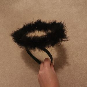Black Feathered Fallen Angel Halo Headband